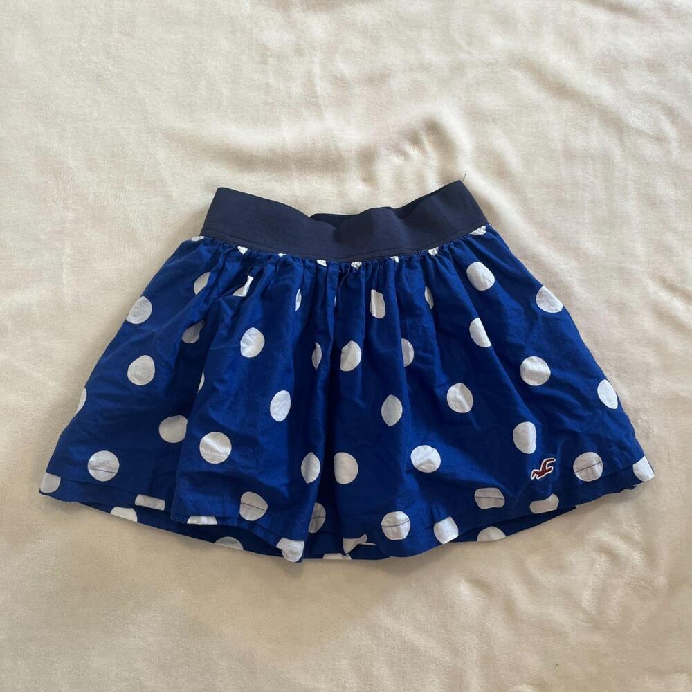 Y2K Hollister Small Polka Dot Blue and White Mini Skirt